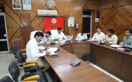 District Magistrate reviewed the construction work being done at Maa Shakumbhari Devi Shaktipeeth, Special attention should be paid to quality along with beauty
