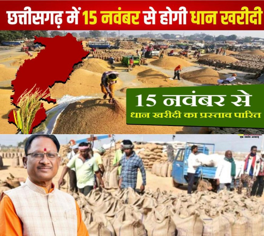 15 नवंबर से शुरू होगी धान खरीदी, 31 अक्तूबर तक करना होगा पंजीकरण